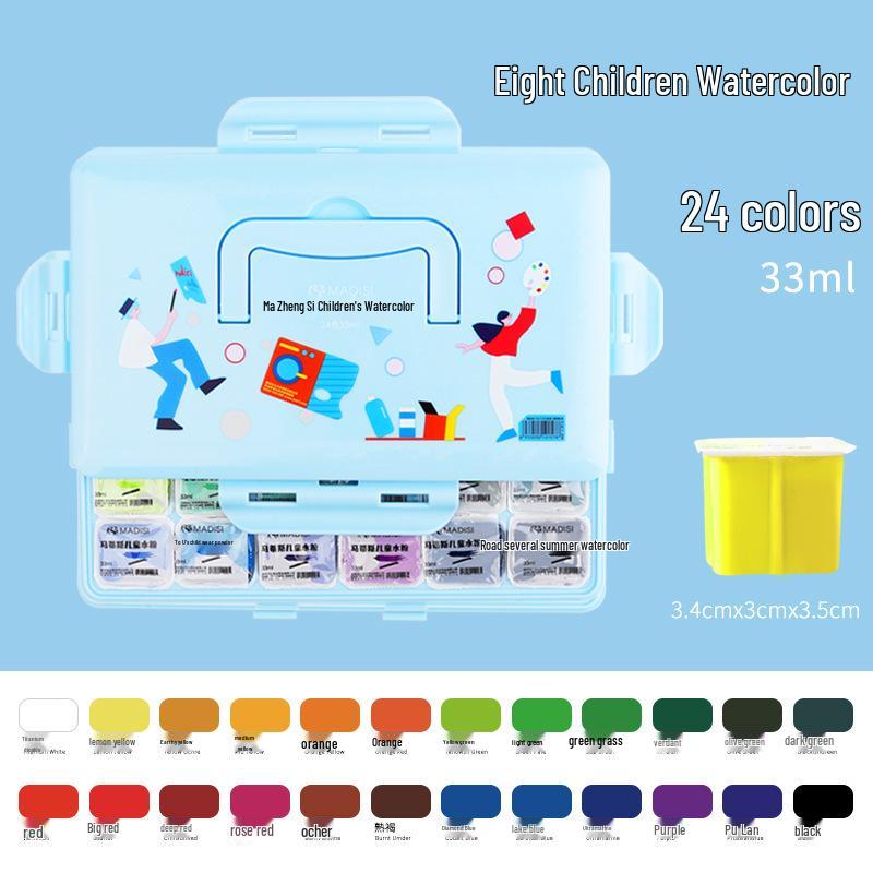 24-Color Jelly Gouache Paint Set for Art Students & Kids 24 Colors Set