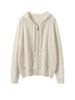 2025 Autumn Women's College Style Cashmere Hooded Cardigan Sweater with Zipper