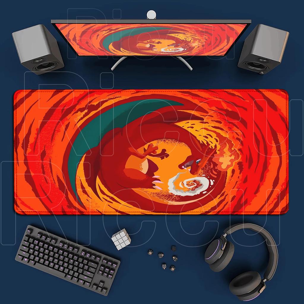 New Cool Wallpaper P-Pokemons Charizard Mouse Pad Anime Gaming Accessories Large Carpet PC Computer XXL Laptop Keyboard Desk Mat