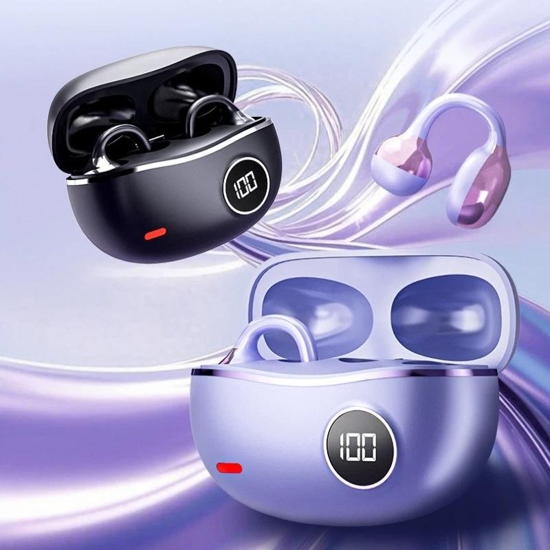 Wireless Bluetooth Earphone HIFI Stereo Sound ENC Headphones Power Display Earbuds For Samsung XIAOMI M91 Ear Clip Headset