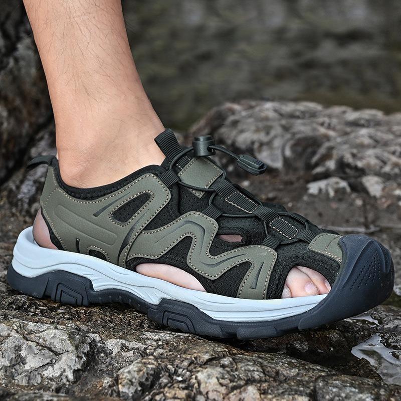 Summer Men Sandals Fashion Casual Sport Sandal Outdoor Non-slip Wading Shoes Hollow Breathable Beach Shoes Roman Sandals for Men