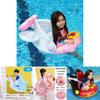 Baby Inflatable Swimming Ring With Sunshade For 1-3 Year Old Boys And Girls Cartoon Pattern Anti-flip Pvc Material Lightweight 580g