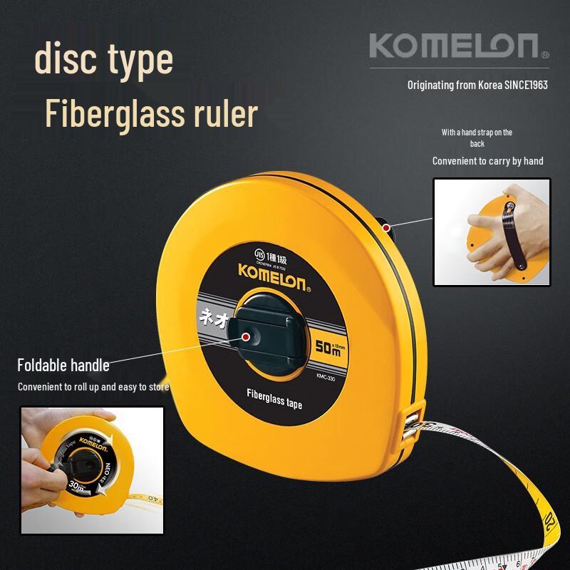 KOMELON High-Precision Fiberglass Measuring Tape 20m x 10mm