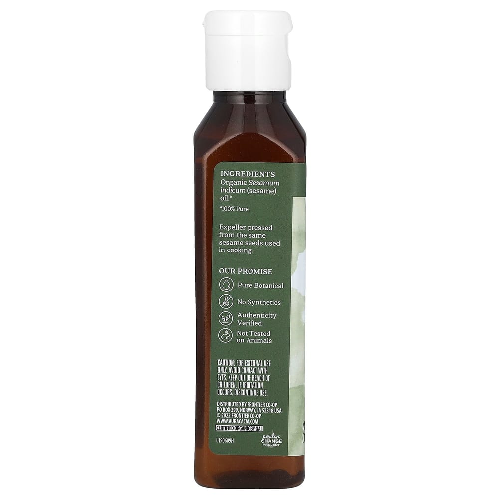 Aura Cacia Sesame Skin Care Oil, 4 fl oz (118 ml)
