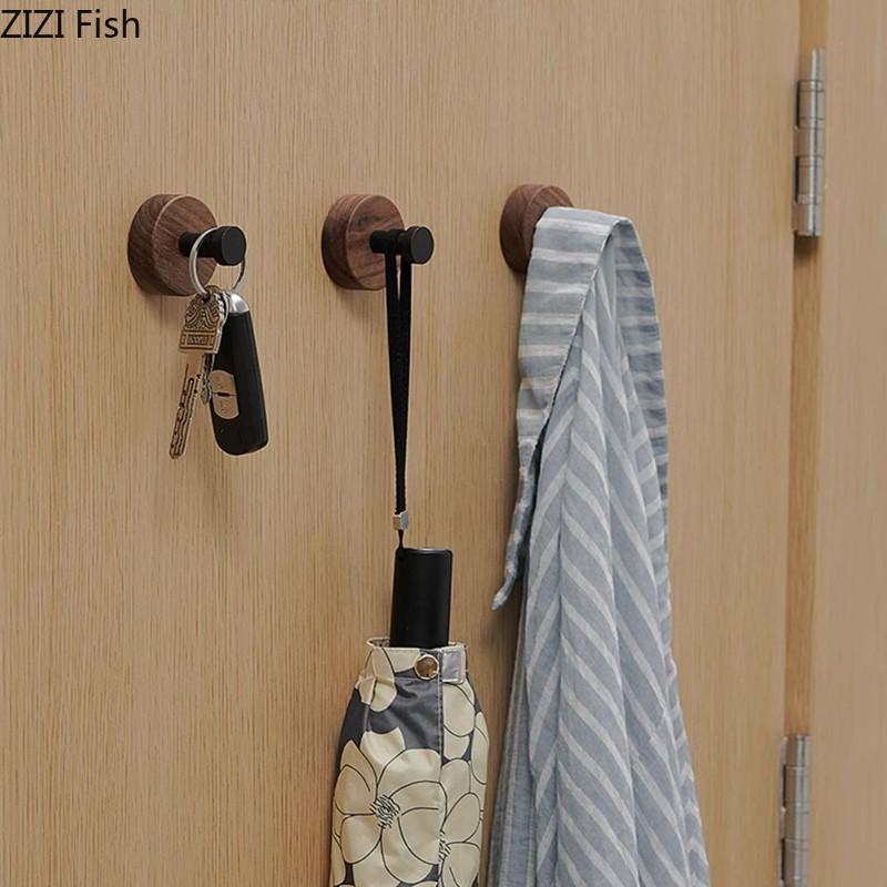 Walnuss Türhaken Kreativer Lochfreier Wandhaken Moderne Heim Wanddekorationszubehör Kleidung Handtücher Universalhaken Geschenk