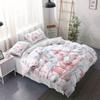 3 st julmönstrat lapptäcke set Rosa snögubbe sängkläder romantisk vinter pepparkakshus design mjuk sovrumsinredning hjärtmönster