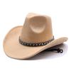 Wildleder Western Cowboy Hut neue charakteristische Textur Britischer Retro Europäischer und Amerikanischer Outdoor Radfahren Sonnenschutz Jazz Zylinder