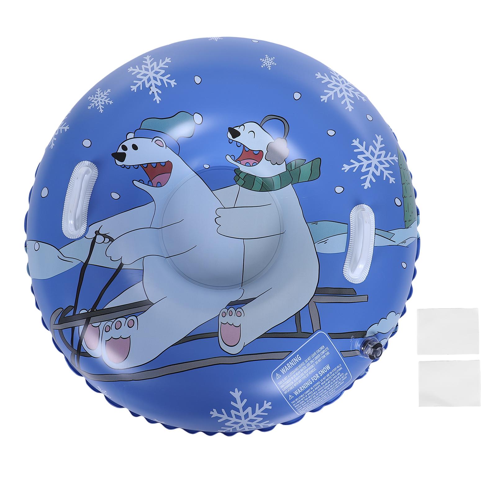 

Надувные санки-тюбинг 36 дюймов, с утолщенным дном, детские санки с ручками, 2 ремонтные заплаты для зимнего катания на открытом воздухе синий