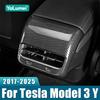 For Tesla Model Y Model 3 2024 2025 Car Rear Air Condition Outlet Vent Cover Carbon Fiber Accessories