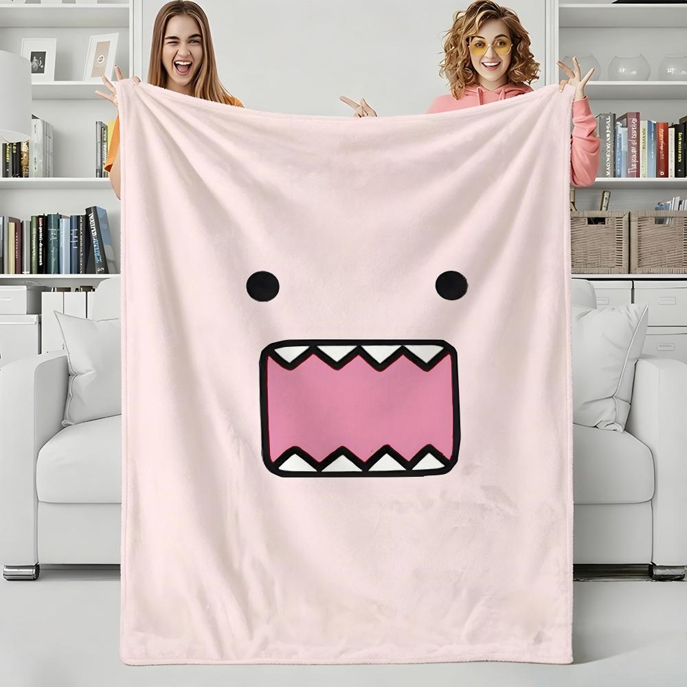 Character D-Domo-kuns Throw Flannel Blanket Perfect for Sofa Office Bed Travel Sleep Read Relax Camping four season use