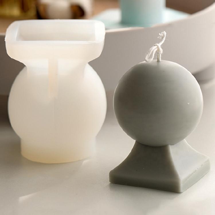 Candle Mould Resin Casting Molds DIY 3D Silicone Mould Ball-Shaped Candle Molds