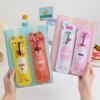 PU Leather Cartoon Pen Clip Waterproof Pencil Box Notebook Elastic Band Pencil Case  Kids Gift