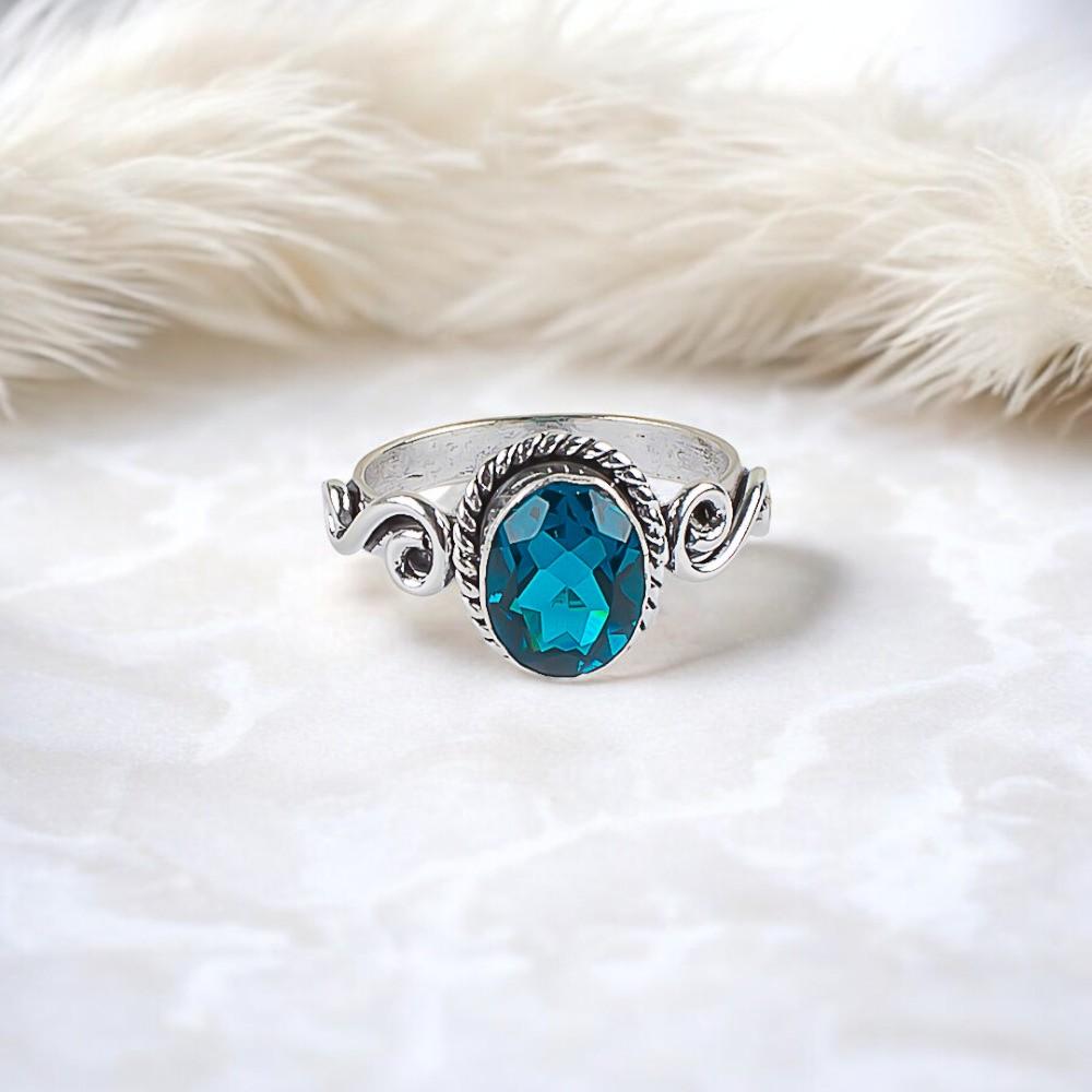 Apatite Gemstone 925 Sterling Silver Jewelry Handmade Statement Ring For Gift RR-14-11