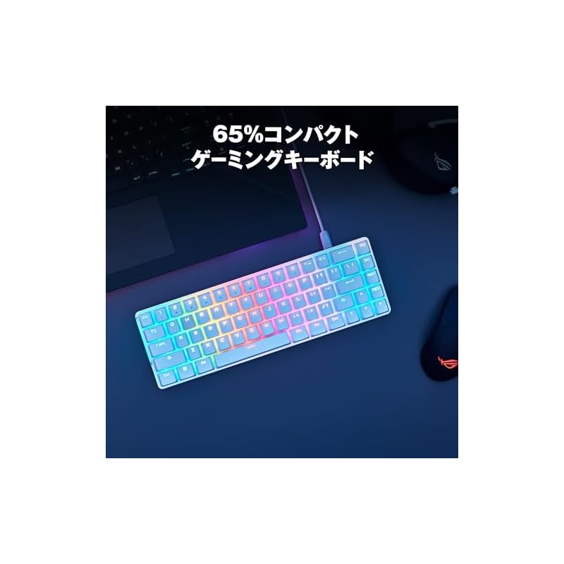 ASUS ROG Falchion Ace Gaming Keyboard, 65% Layout, ROG NX Mechanical Switches, Dual USB-C, Touch Panel, Final Fantasy XIV Recommended Model, US