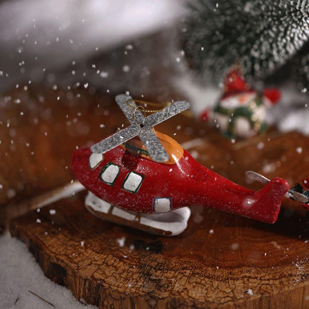 Multicolor Christmas Hanging Pendants Xmas Tree Wreath Mailbox Plane Drop Ornaments Plastic Cane Drum Xmas Tree Decorations