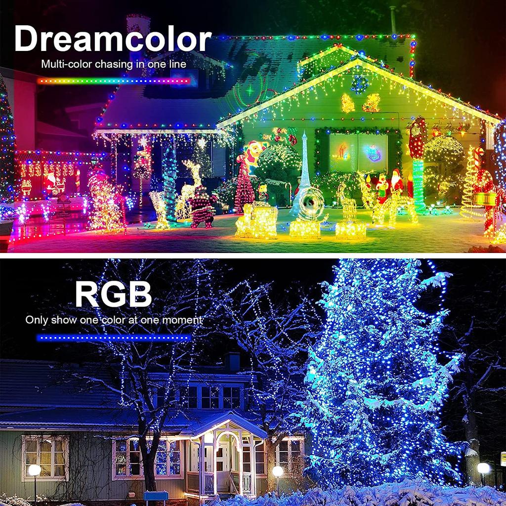 APP Remote Control LED  Christmas Tree Lamp Decoration USB Plu IP65waterproof Outdoor Indoor RGB Dreamcolor  Holiday Fairy Light