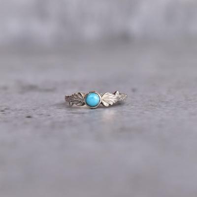 Genuine Turquoise Minimalist Ring Turquoise Dainty Ring for Women Delicate Turquoise Everyday Ring Sterling Silver Jewelry  Unique Gift