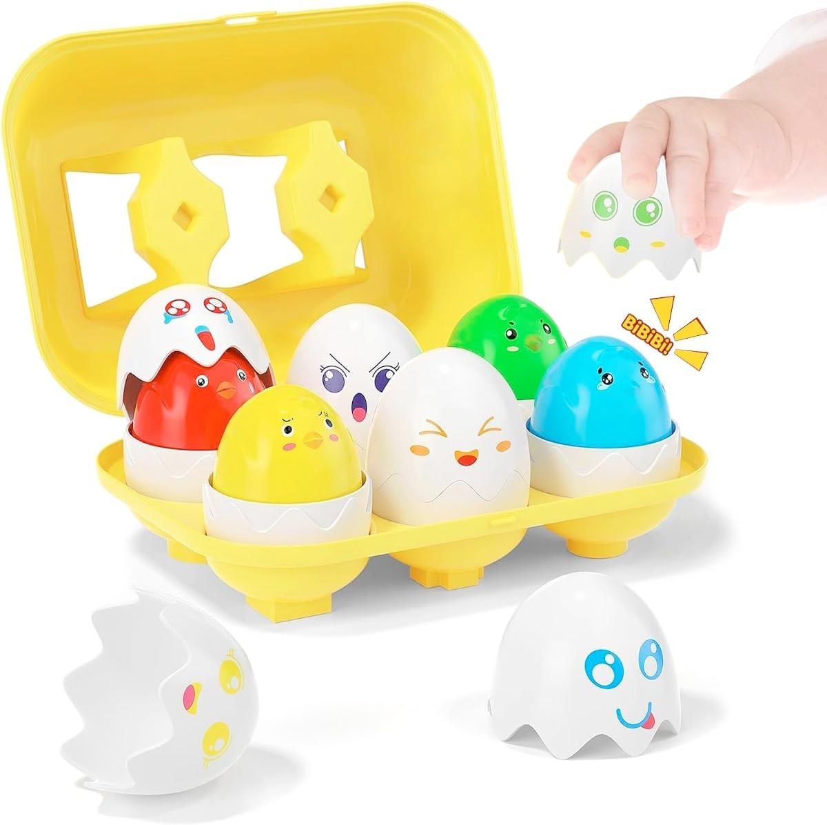 

Montessori Sorting & Matching Game Plaything Easter Egg Basket Party Present Vivid Chickens Dinosaurs Shape Kid Fine Motor Skill Toy