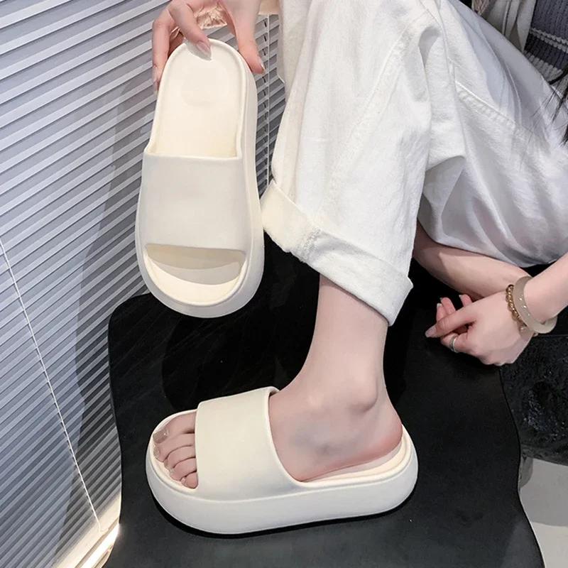 Fashion Women's Shoes Platform Slippers for Women Summer Comfort Soft Sole Beach Shoes Slides Woman Thick Bottom Non-Slip Sandals Ladies