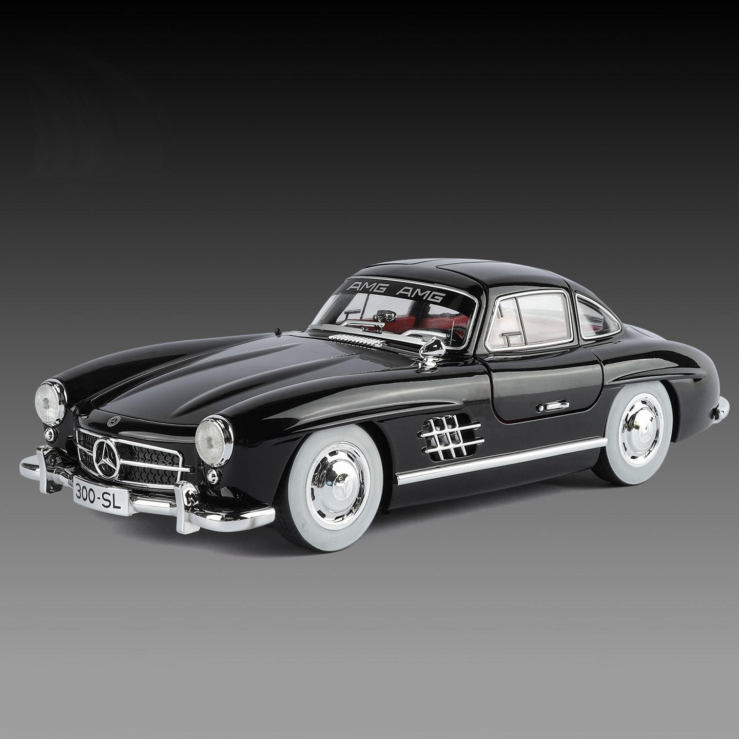 

1:18 Benz 300SL High Simulation Diecast Model Car Great Home Decor Desktop Display Decorations Car Central Control Ornaments Toy чорний