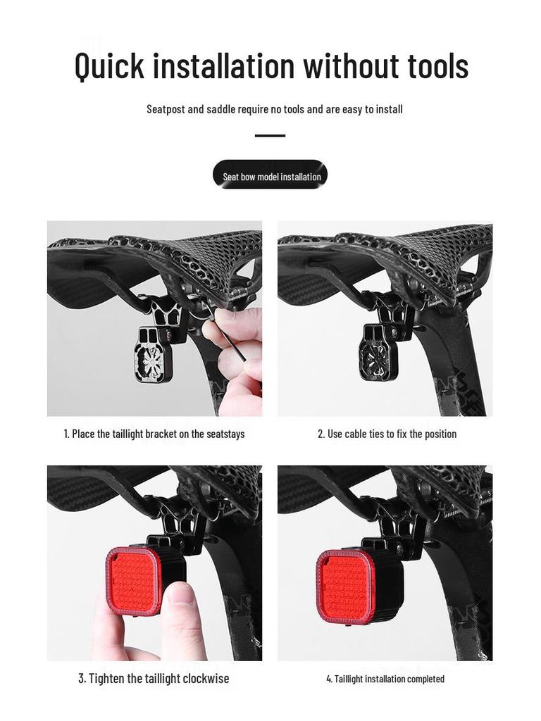 Bike Rear Tail Light for Night Riding – Safety Warning and Brake Light for Road & Mountain Biking