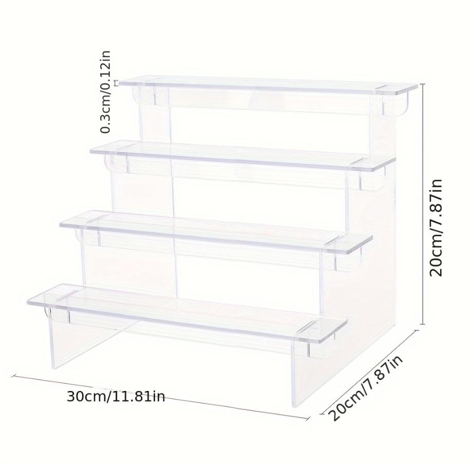 3-5 Tier Acrylic Display Stand Transparent Ladder Display Riser Rack For Cupcake Perfume Jewelry Doll Figures Décor Organizer