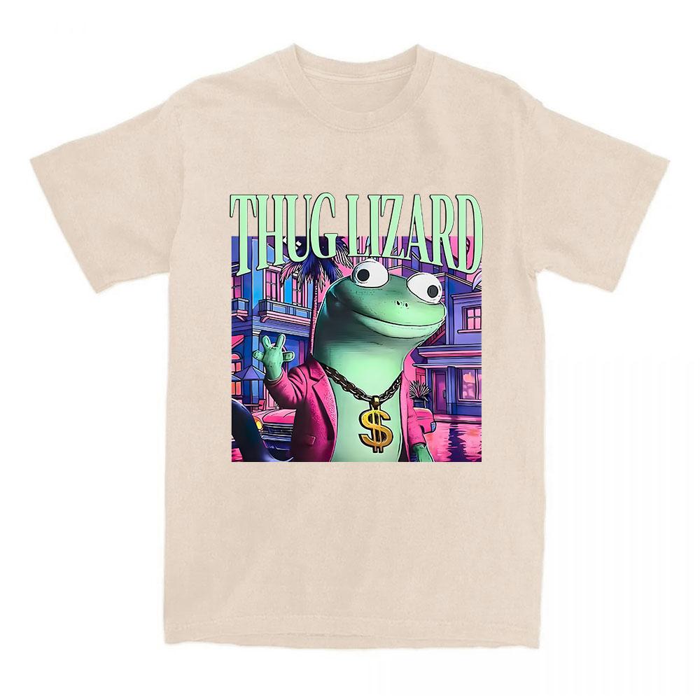 Lizard Meme T-shirt Short Sleeve Casual Female Tshirts Fashion Cotton Women Men Tee-shirt Funny Cartoon Printing Tees Female Top