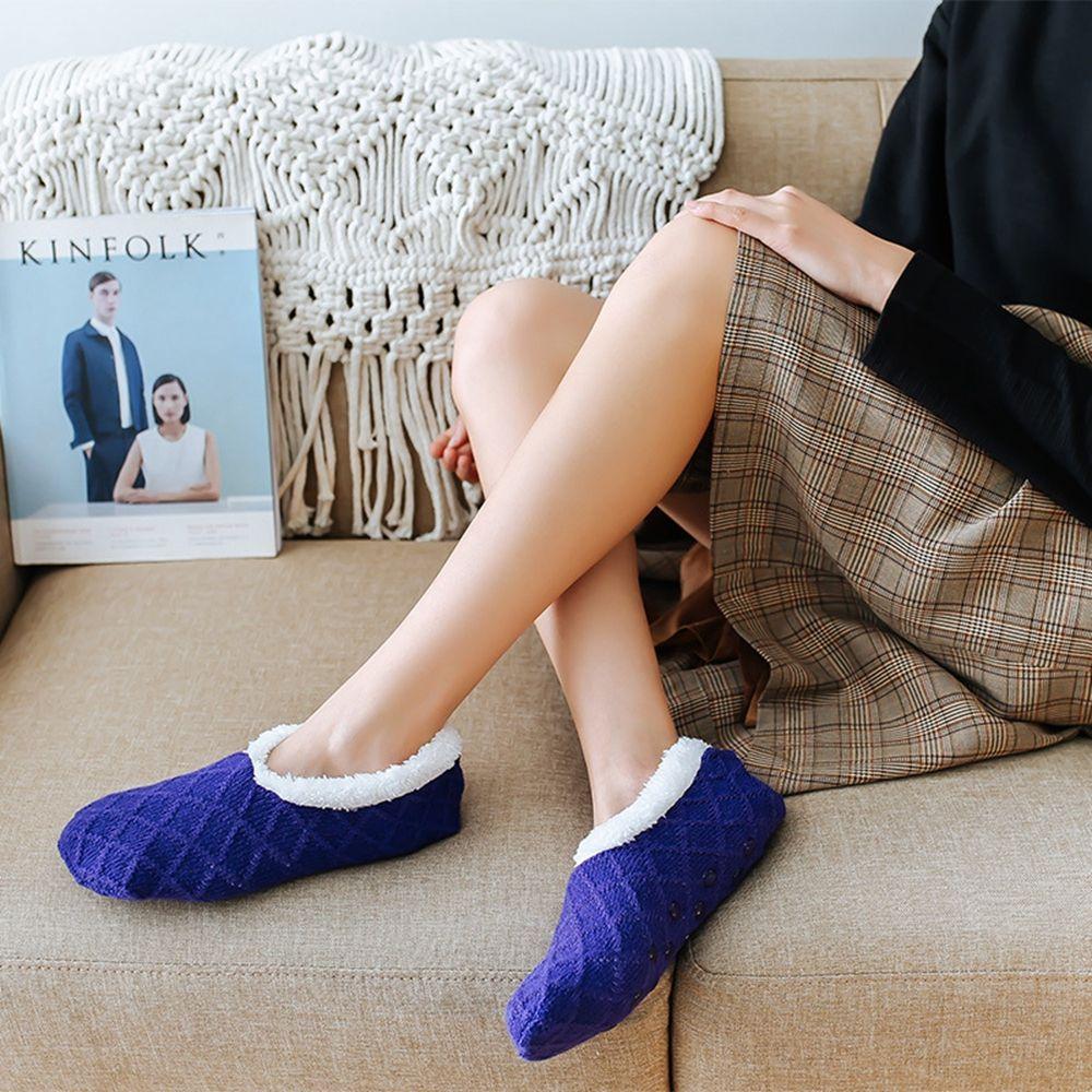 Indoor Socks Plush Solid Color Floor Socks Female Hosiery Winter Floor Shoes Coral Fleece Socks