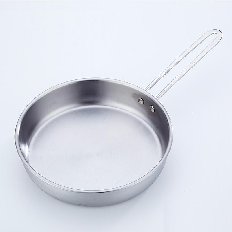 Poêle à Œufs Antiadhésive Inox 12 Cm – Compatible Induction, Poignée Bois – Pour Cuisson Rapide Et Uniforme