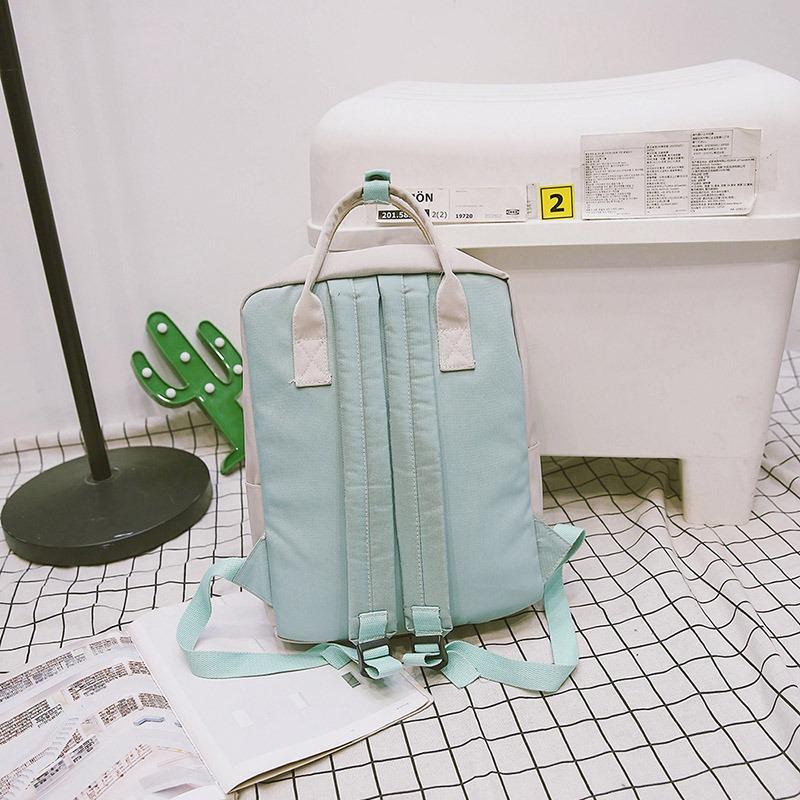 2025 Sweet Little Fresh Contrast College Wind Handbag Students' Large-capacity Waterproof Backpack Fashion Casual Versatile Backpack