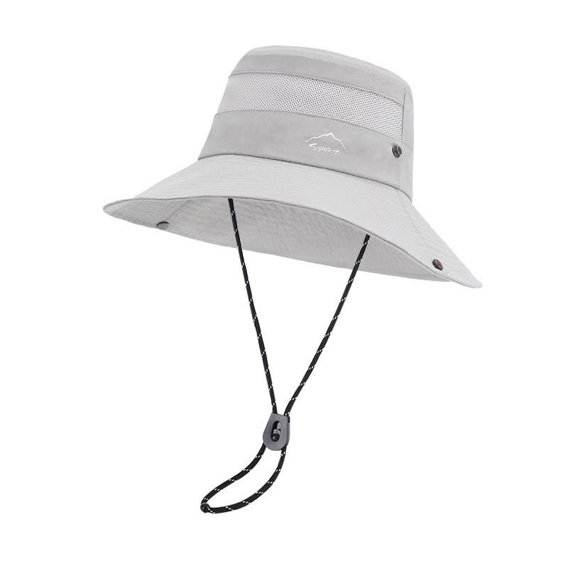

Summer Wide Brim Fishing Hat With Waterproof Quick Dry Nylon For Men And Women Outdoor Sun Protection LightGray