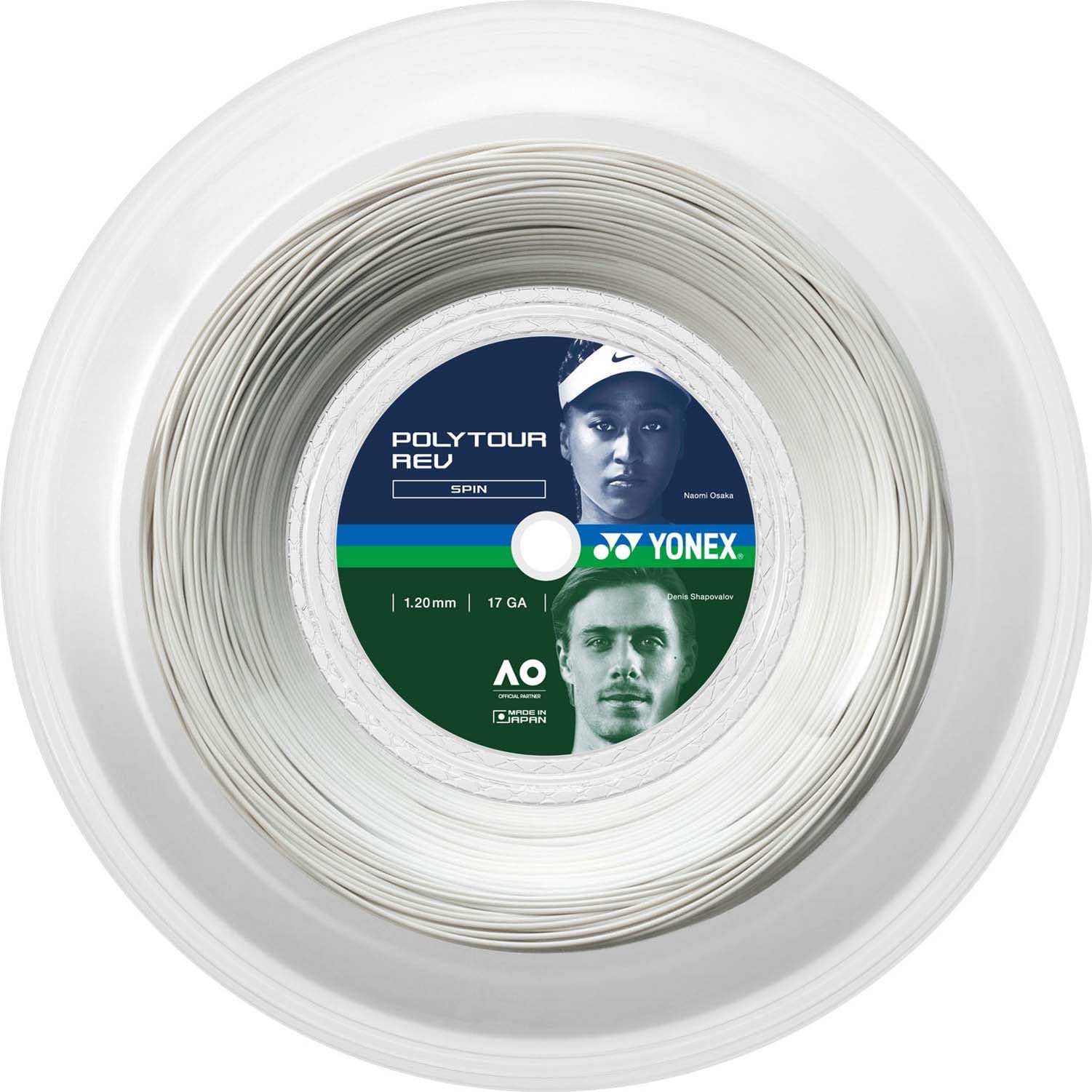 YONEX Poly Tour Rev 120 200m tennis string white 1.20mm PTR120R2