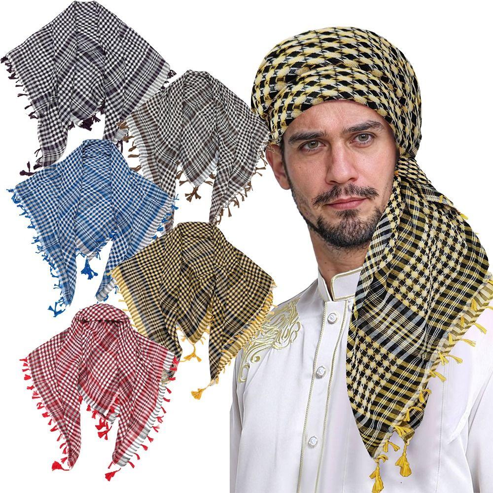 with Tassel Head Neck Scarf Costume Desert Scarf Arabic Scarf Arab Shemagh Headscarf for Men Women