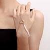 Europe and the United States popular ins style punk love imitation pearl bracelet exaggerated personality metal finger chain jewelry