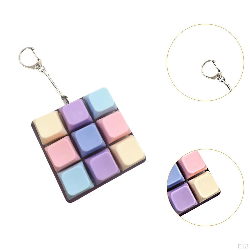 Fidget Keychain Mechanical Key Button 9-Button for Office Home Gift Birthday Drive Away