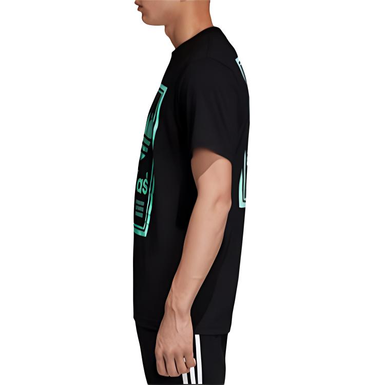 Adidas Originals Trefoil Double-Sided Print Casual Short-Sleeve T-Shirt Men Tops Black DJ2712