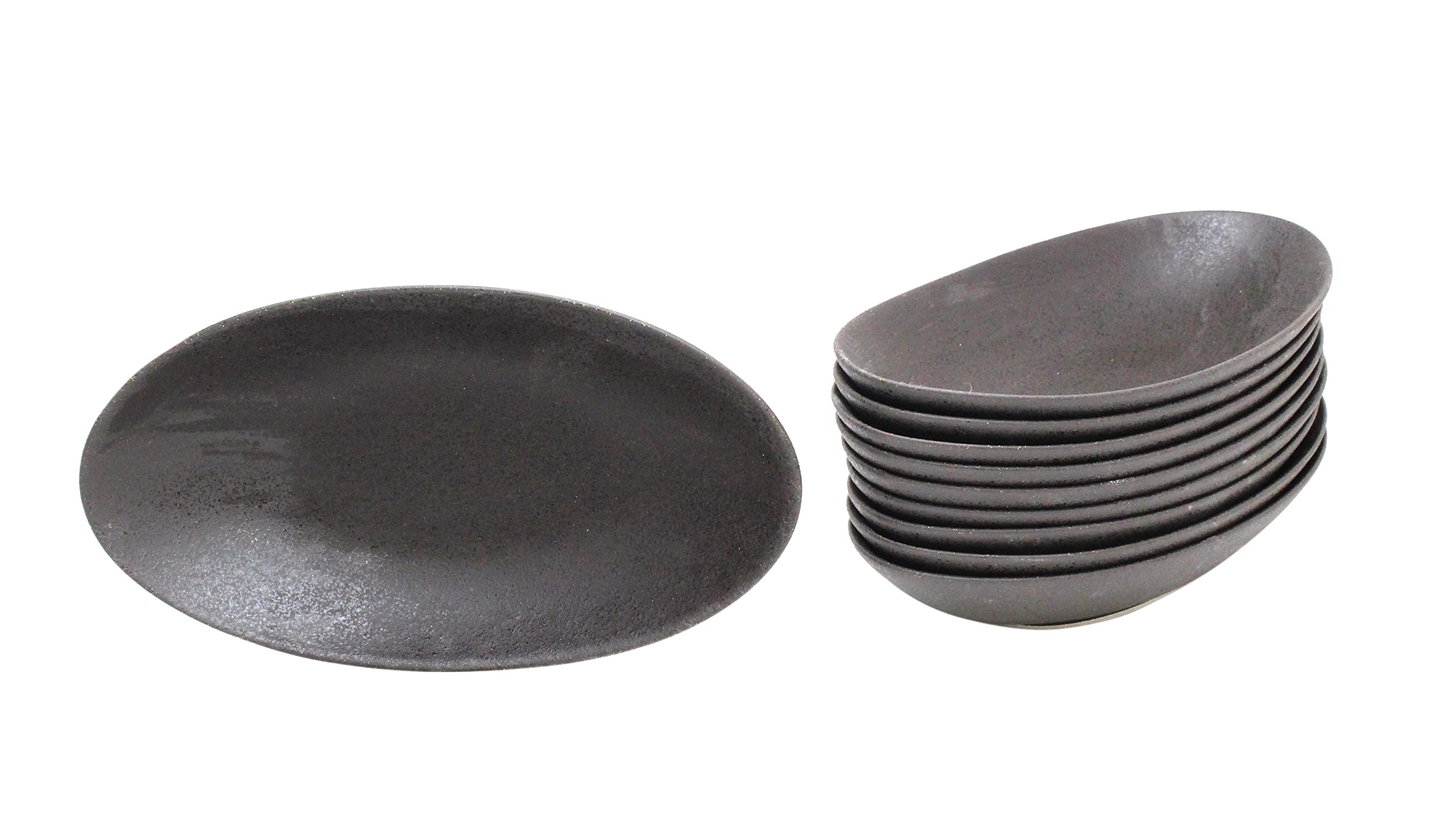 

Mino Ware Japanese Cafe Series [Compote Plates] Yuteki Tenmoku Pattern, Set of 10 (Size: 23.8cm H x 12.8cm W x 4.2cm D)