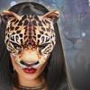 Leopard Mask Halloween Half Face Funny Mask Leopard Cosplay Carniva Mask Dress Up Women Cosplay Mask For Masquerad