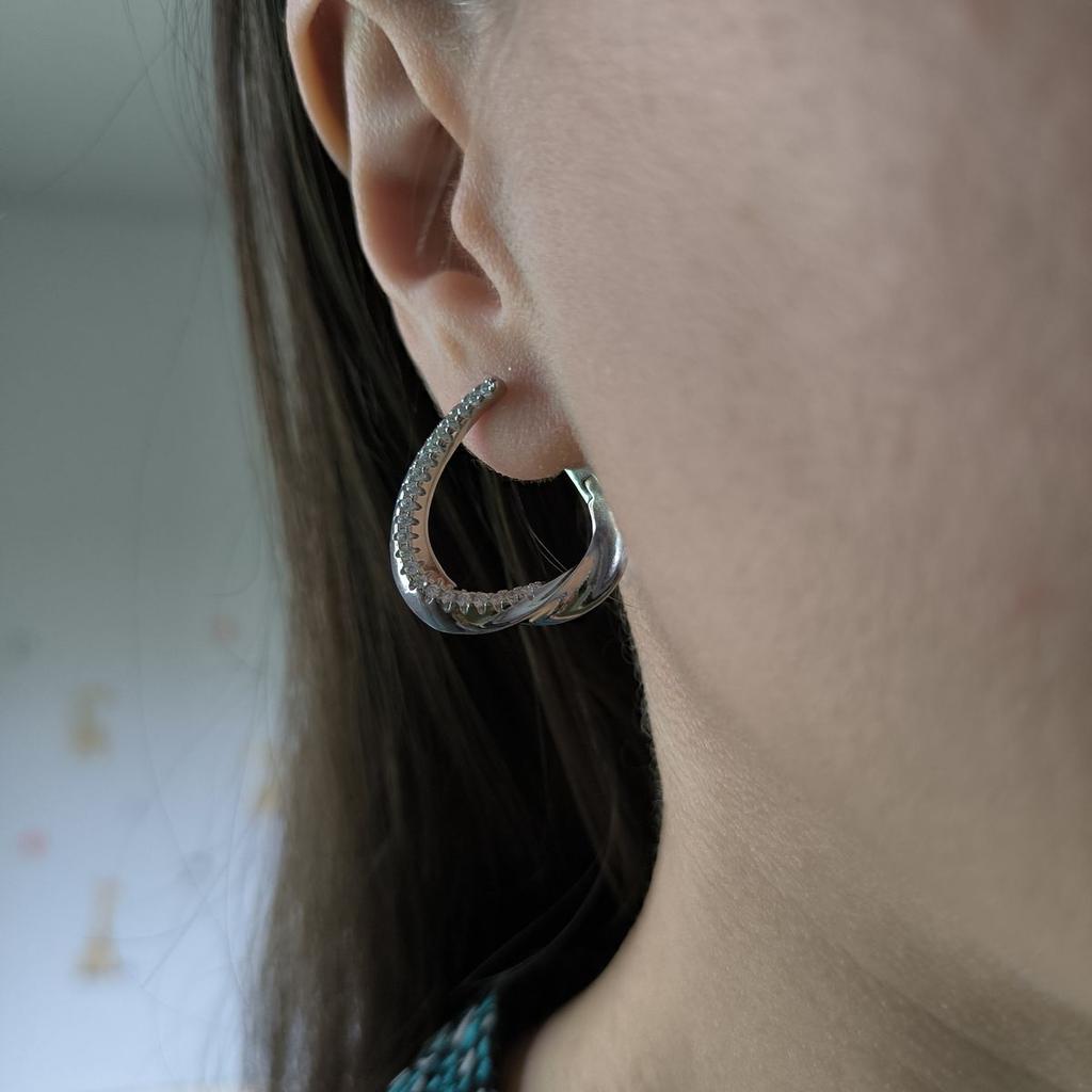 Silver Earrings with Cubic Zirkonia (2190561)