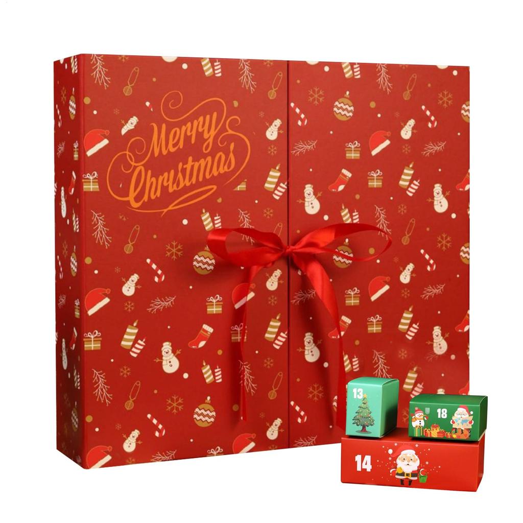 24 dayChristmas Countdown Calendar Boxes Empty Cardboard Foldable Advent Fillable New Year Adventure Calendar Box For Card Table