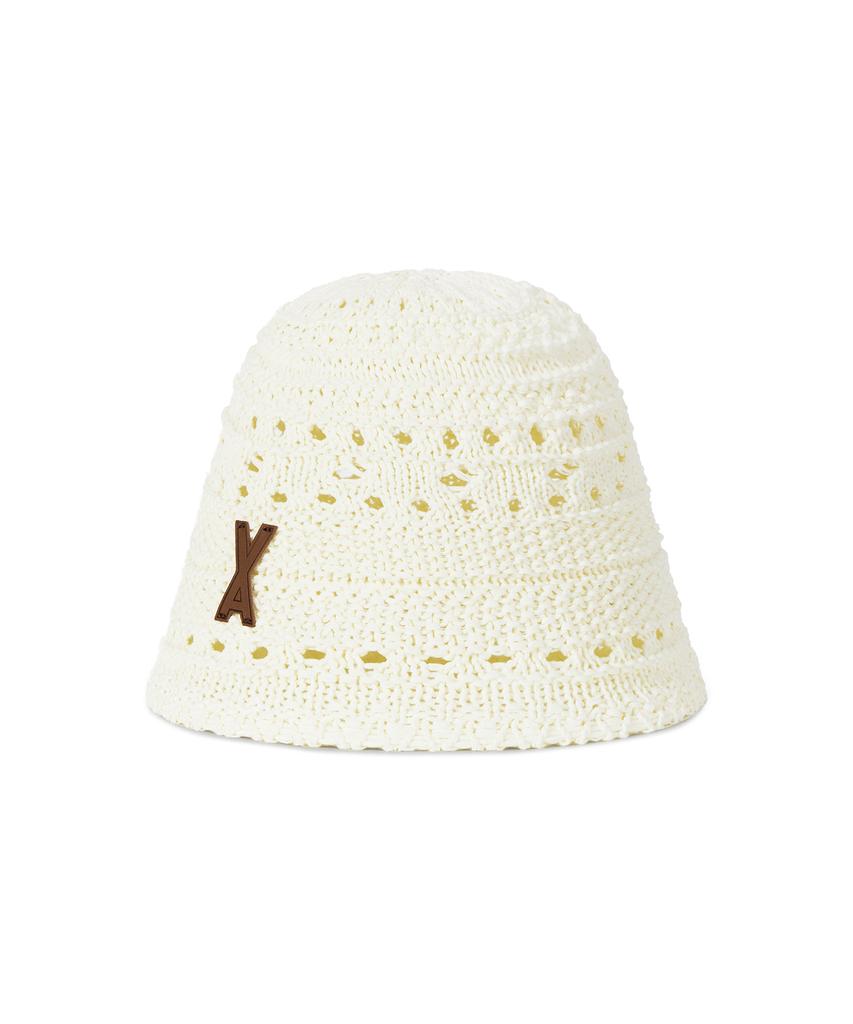 Bajal Va Patch Soft Knit Bucket Hat Ivory