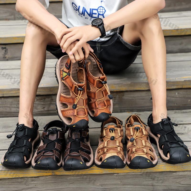 Große Herren Sommerschuhe 2026 Sommer Neue Outdoor-Strandsandalen Bequeme Rutschfeste Höhenverstellbare Freizeit-Sportsandalen
