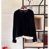 Women's Velvet Stand Collar Top – Elegant Slimming Long Sleeve for Autumn/Winter 2026