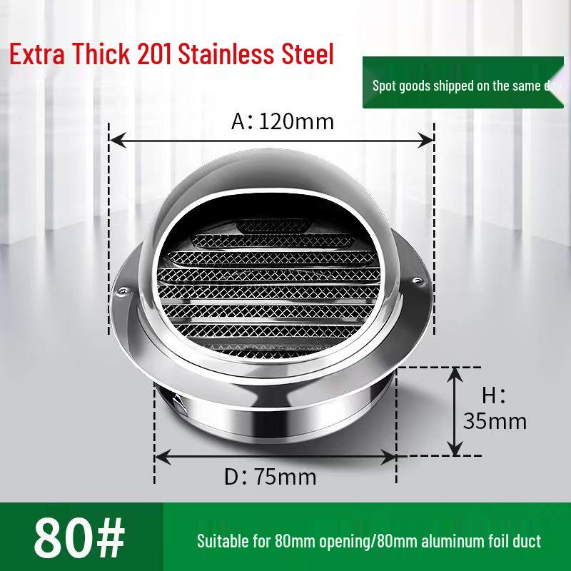 

304 Stainless Steel Adjustable Wind Cap Rain Cover for Exhaust Air Outlet