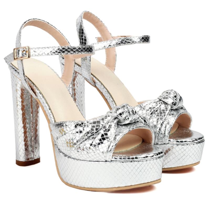 Luxury Gold Women's Sandals Shoes Summer 2025 Sexy Platform Silver Green Pink High Heels Ankle Strap Dance Wedding Shoes Ladies