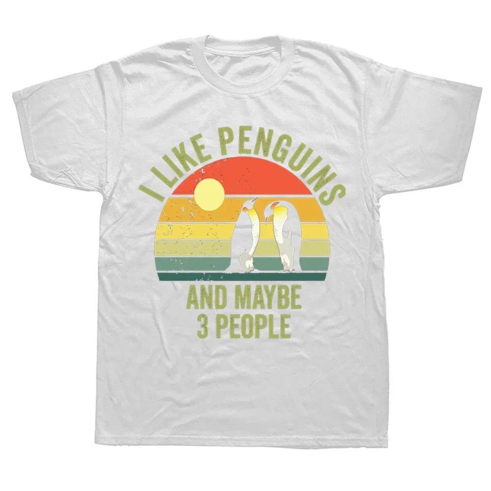 I Did the Math the Answer Is Penguin Funny Penguin Lover Graphics Men's T Shirt Fashion Casual Oversized Short Sleeve T-shirts