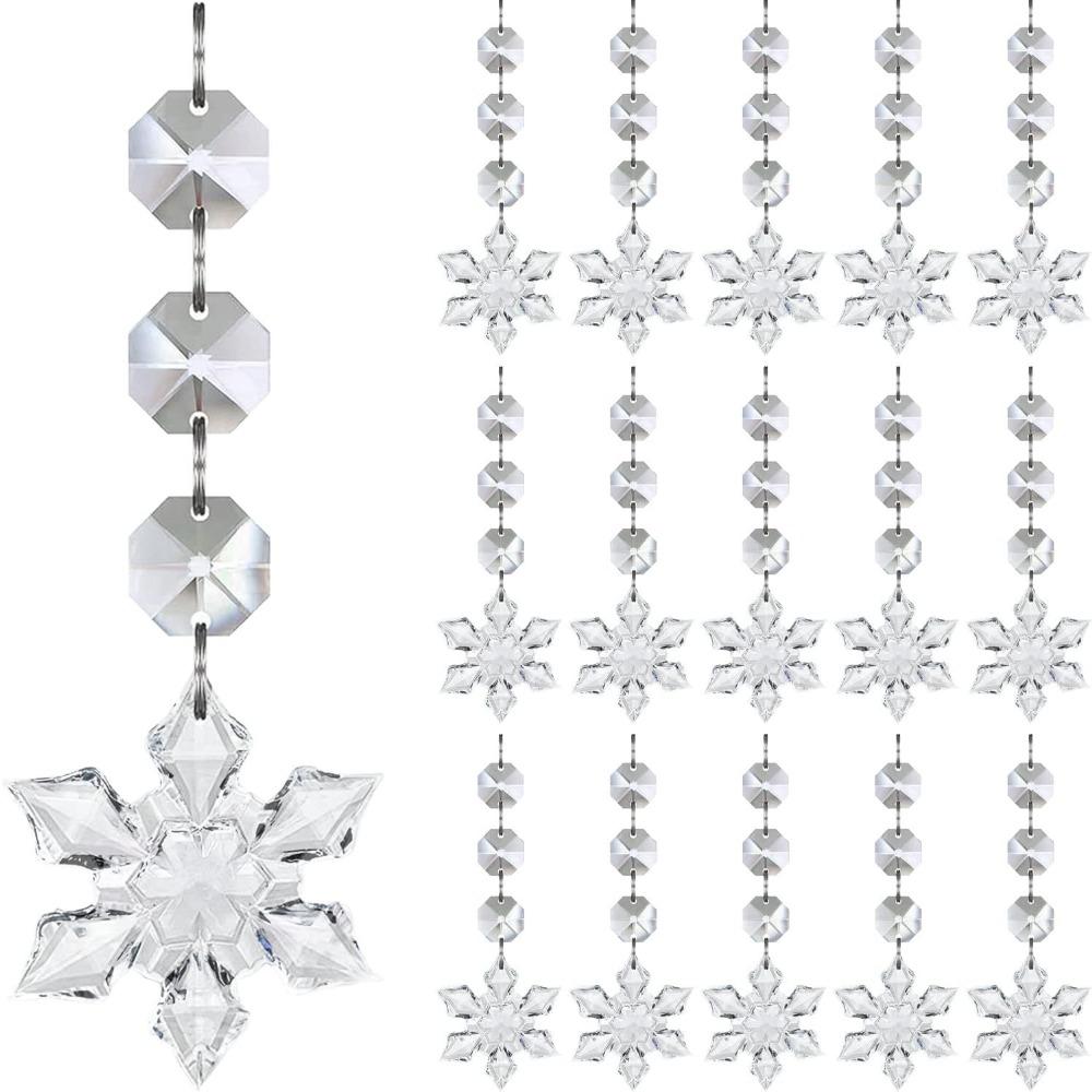 30PC DIY Christmas Crystal Snowflake Pendant Christmas Acrylic Decorative Pendant Pendant Wedding Holiday Party Venue Decoration
