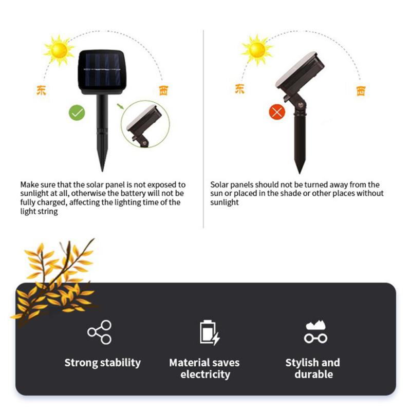 Solar Cherry Blossom String Lights Rainproof Waterproof Led Lights For Outdoor Garden Party