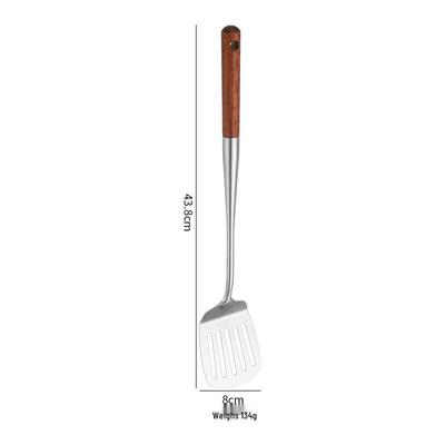 Wooden Handle Stainless Steel Wok Spatula