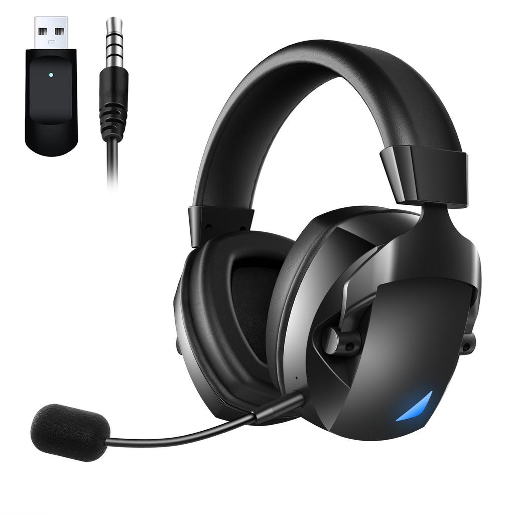 Dual-mic 2.4GHz Wireless Gaming Headsets Surround Stereo Sound Bluetooth Earphones Noise Canceling Gamer Headphones For PS4/5 PC